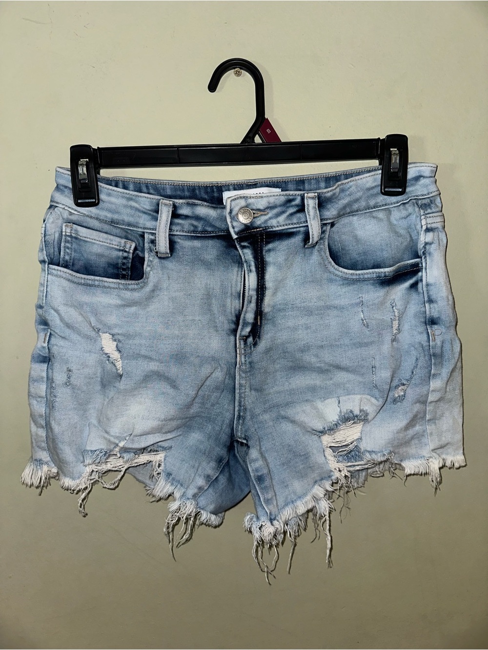 Light Blue Distressed Denim Women's Shorts